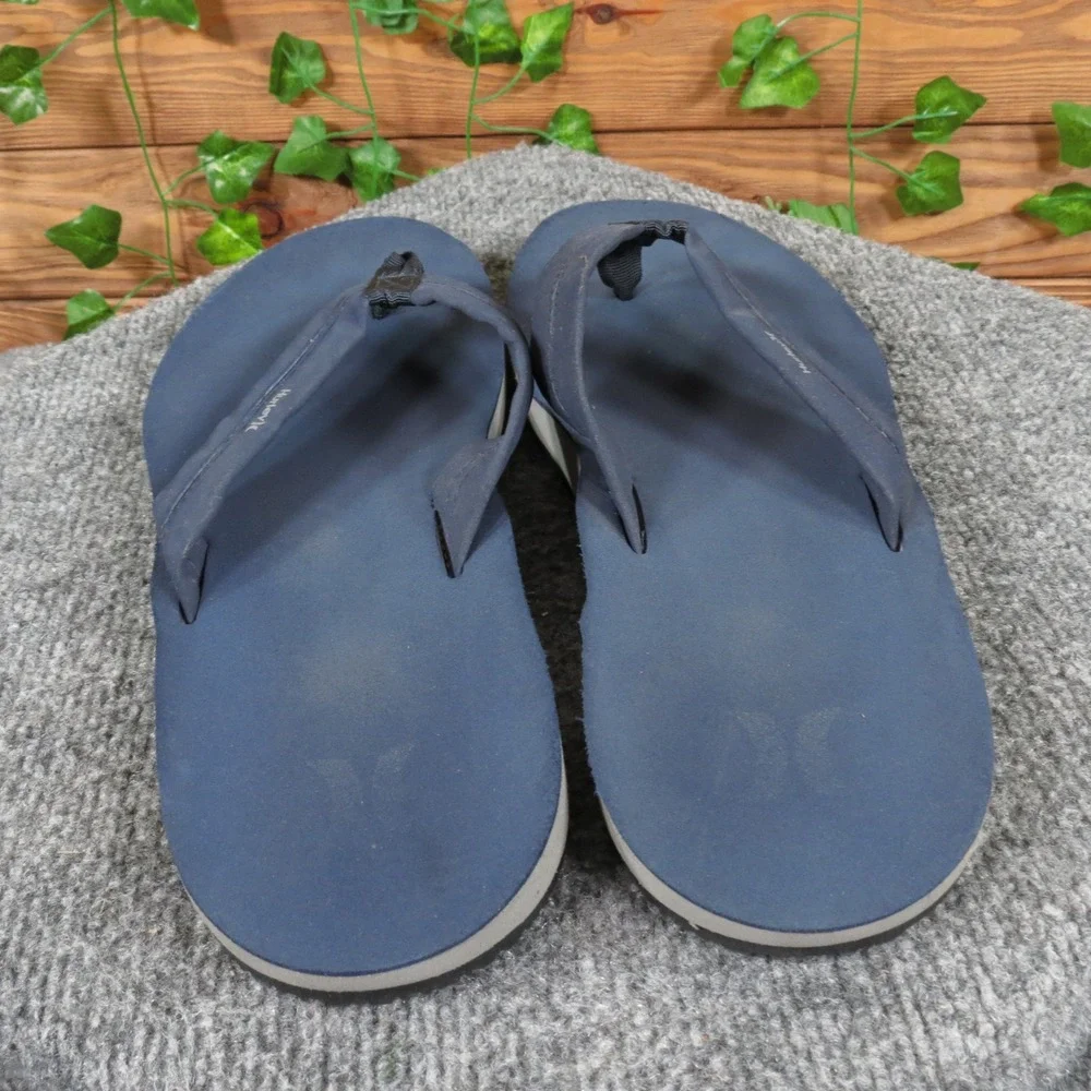 Hurley Lunar Men's 13 Obsidian Synthetic Flip Flop Sandals Casual‎ Comfort